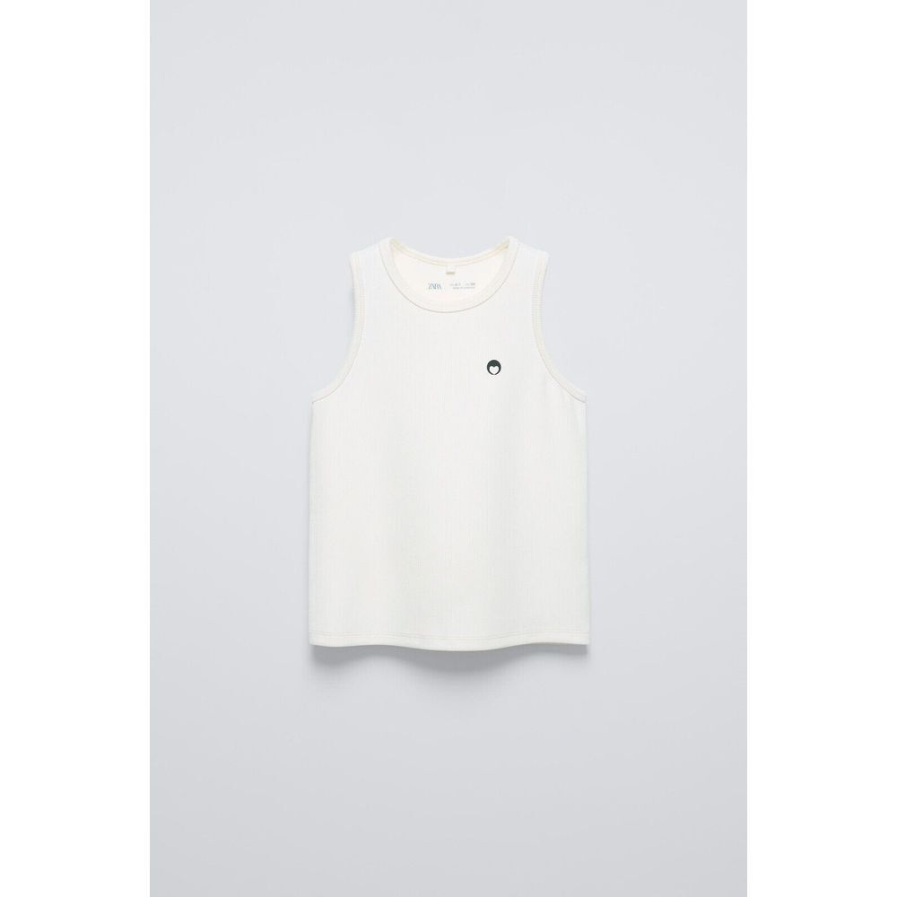 Brand New!!!!  Zara Kids Ivory Textured Heart Ribbed Shirt Size‎ 9/10